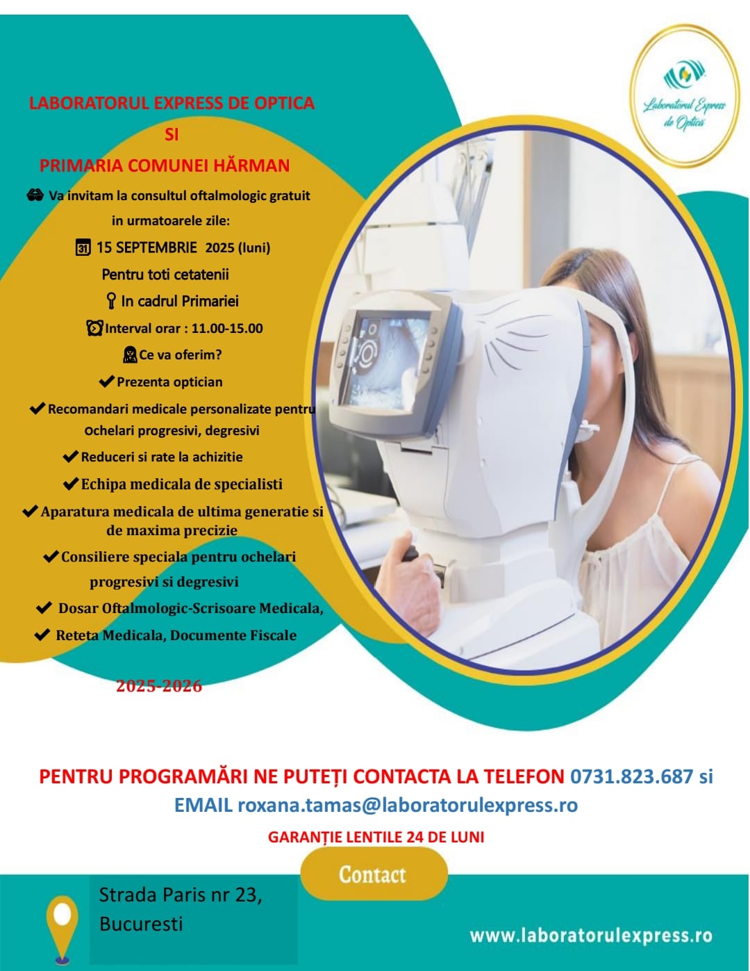 Anunt consult oftalmologic gratuit